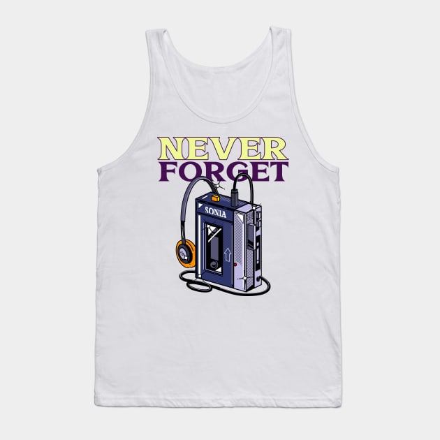 Never Forget Cassette Retro Vintage 60s 70s 80s 90s Tank Top by TV Dinners